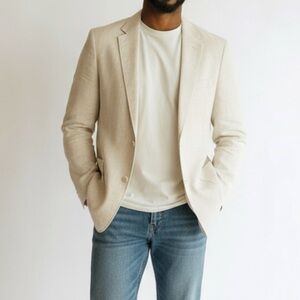George Barry Men’s Vintage Single Breasted Linen Blazer